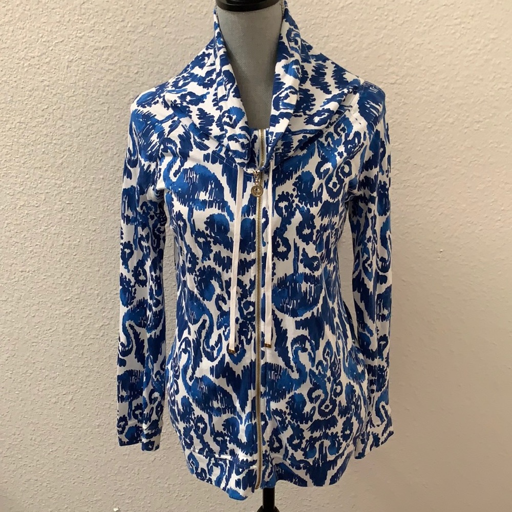 Lilly Pulitzer Angela jacket XS Blue white RARE Excellent Condition HTF Pelican - Picture 7 of 15